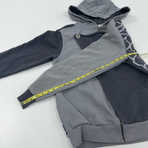 Game of Thrones Men's House Stark Asymmetric Zip Hoodie Gray Quilted Size M
