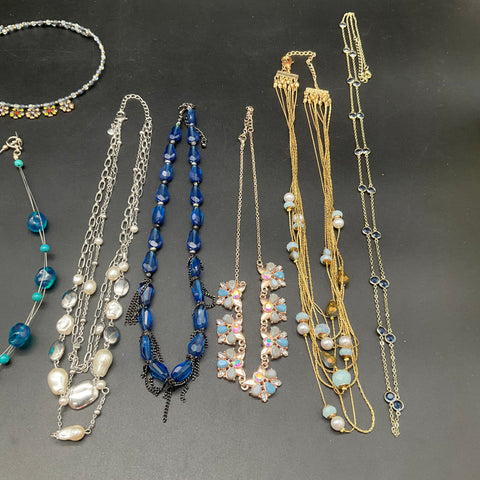 Modern Costume Jewelry Lot 12 Necklaces Beaded Evil Eye Sally Nightmare Xmas