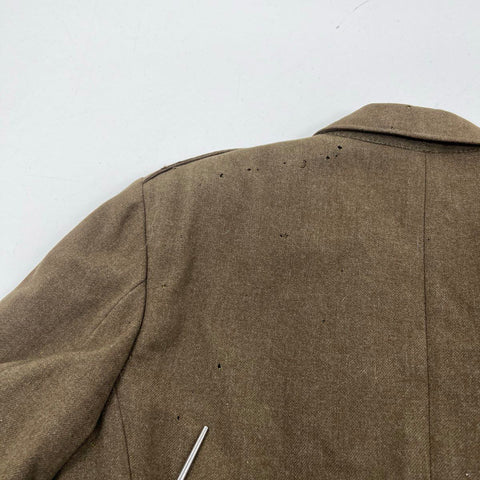 Vintage 1940s US Army Wool 4-Pocket Service Coat Tunic Brass Buttons Sz 38R