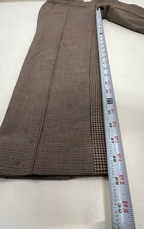 Akris Punto Women's Brown Houndstooth Tapered Dress Pants Sz 12