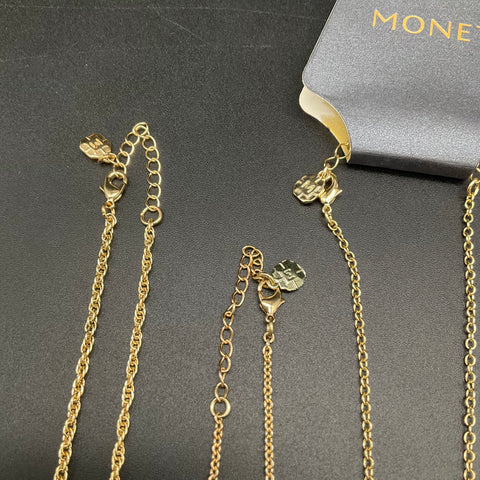 Vintage Monet Necklace Jewelry Lot of 5 Gold Silver Tone Pendants Chains