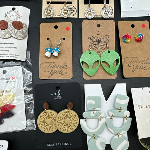 Fashion Earrings Lot of 38 Claire's Croft & Barrow Clay Handmade Studs
