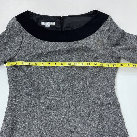 Pendleton Women's Gray Black Tweed Center Stage Petite Pleated Dress NWT 8