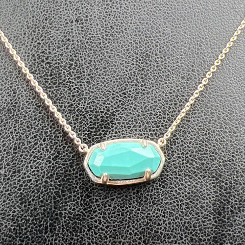 Kendra Scott 925 Sterling Silver Turquoise Stone Necklace 3.46g