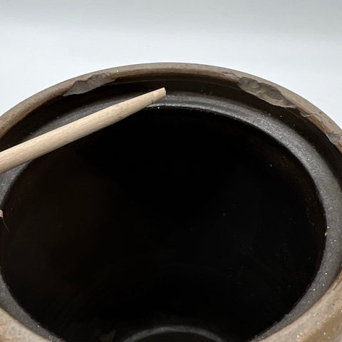 Antique Stoneware Jug Crock Salt Glaze Albany Slip Interior 10" 19th Century