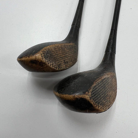 Vintage 1930s Helen Hicks Autograph H.A. Model Brassie & Spoon Golf Clubs