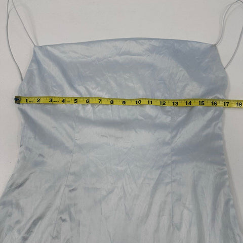 Finesse Women's 2pc Dress Lot Blue Satin Slip Floral Ruched Mini Midi Sz M