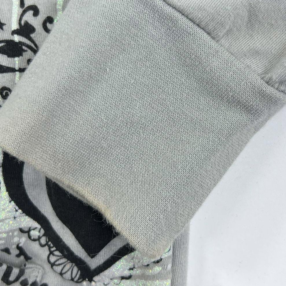 Women's Disney Parks Grey & Black Graphic Full Zip Hoodie - Size Medium