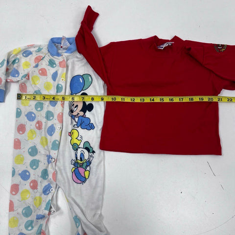 Vintage 90s Kids Clothing Lot Disney Lee Mickey Mouse Graphics Sz 24M 2Y