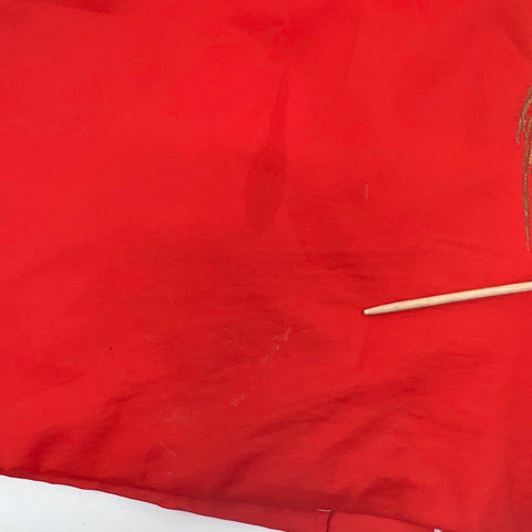 Vintage Japanese Kimono Robe Red Acetate Embroidered Dragon Made in Japan