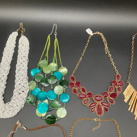 Fashion Statement Jewelry Lot 7 Necklaces Bib Bohemian Beaded Floral