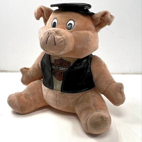 Harley-Davidson Biker Pig Plush 17" Stuffed Animal HOG Mascot Collectible