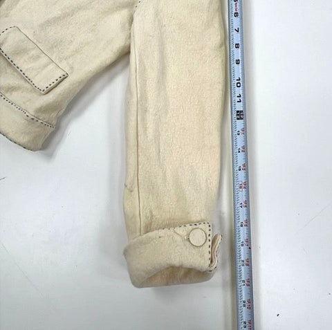 Vintage Pamela Dennis Private Client Women's Cream Wool Cropped Jacket Sz M