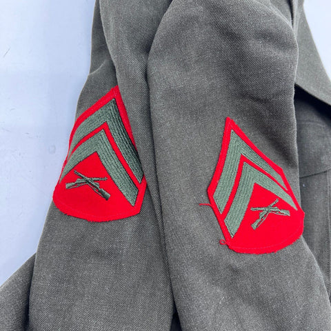 Vintage 1968 USMC Wool Serge Service Alpha Uniform Jacket Marcie Dale Sz 40R