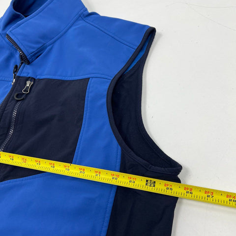 Duluth Trading Co Men's Blue Fleece Lined Softshell Vest Full Zip Colorblock XL