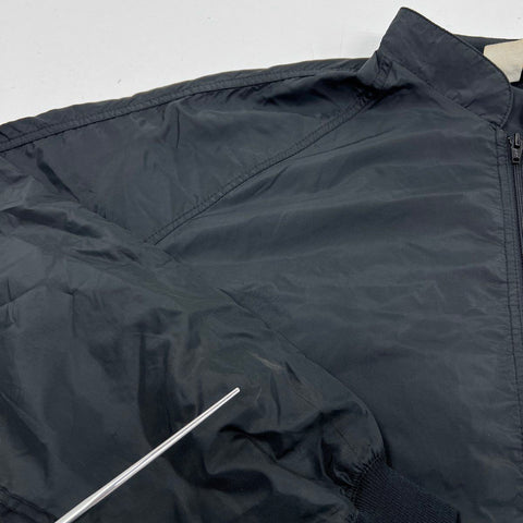 Vintage Tony Lama Men's Black Nylon Windbreaker Bomber Jacket Logo Sz XXL