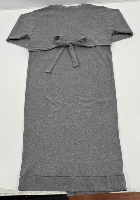 Women's Legoe. Grey Ribbed Knit Maternity Wrap Longline Sweater - Size 1