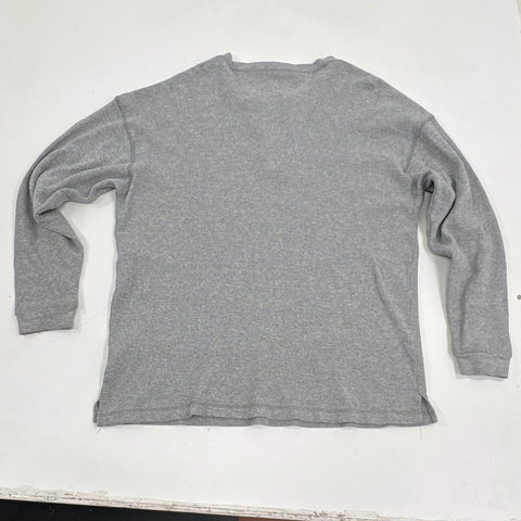 Vintage 90s Camel Waffle Knit Thermal Henley Embroidered Logo Shirt Sz L