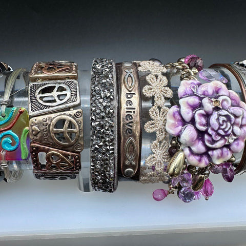 Eclectic Fashion Jewelry Bracelet Lot 35pc Beaded Bangle Cuff Wrap Styles