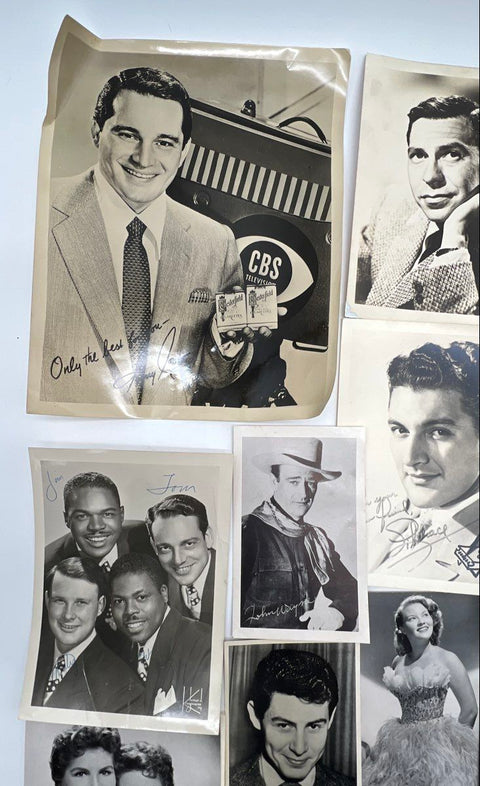 Vintage Celebrity Promo Photos Lot 18 Pieces Liberace John Wayne Dinah Shore