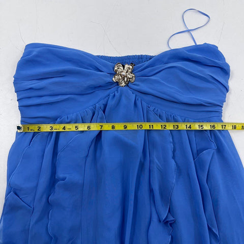 Abercrombie & Fitch Women's Blue Strapless Ruffle Hardware Maxi Dress NWT XLT