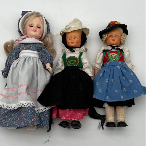 Vintage Effanbee Doll Lot 1975 1176 Austrian Folk Dolls Collection 5 Pieces