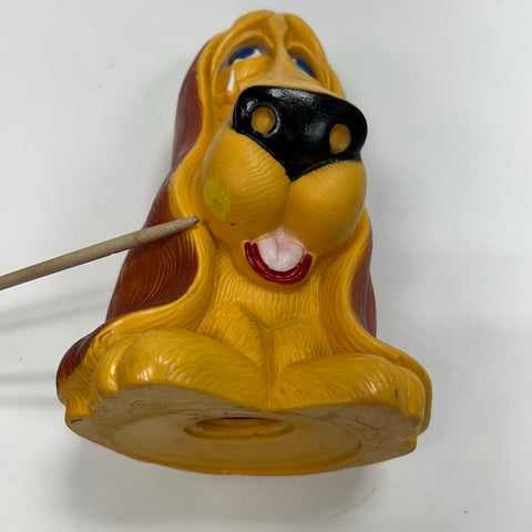 Basset Hound Coin Bank Vintage Plastic Sad Puppy Dog Figurine 11 Inch