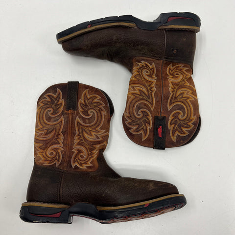 Rocky Long Range RWST1867C Steel Toe Western Work Boots Brown Orange Size 11 M