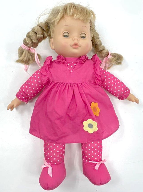 Vintage 1991 Cititoy Sleepy Eyes Baby Girl Doll 15 Inch Blonde Pigtails