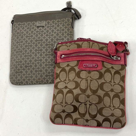 Coach Signature C & Optic C Canvas Crossbody Bag Purse Lot of 2