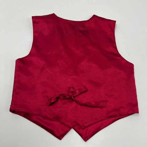 Vintage 90s Katch Me Burgundy Suede Leather Embroidered Western Vest Women's XL