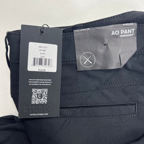 Cuts Black AO Pant Versaknit Slim Fit Pants Men's Size 33x32 NWT