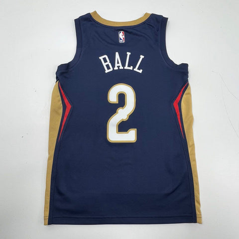 Nike Lonzo Ball #2 New Orleans Pelicans NBA Swingman Jersey Blue Men's Size S