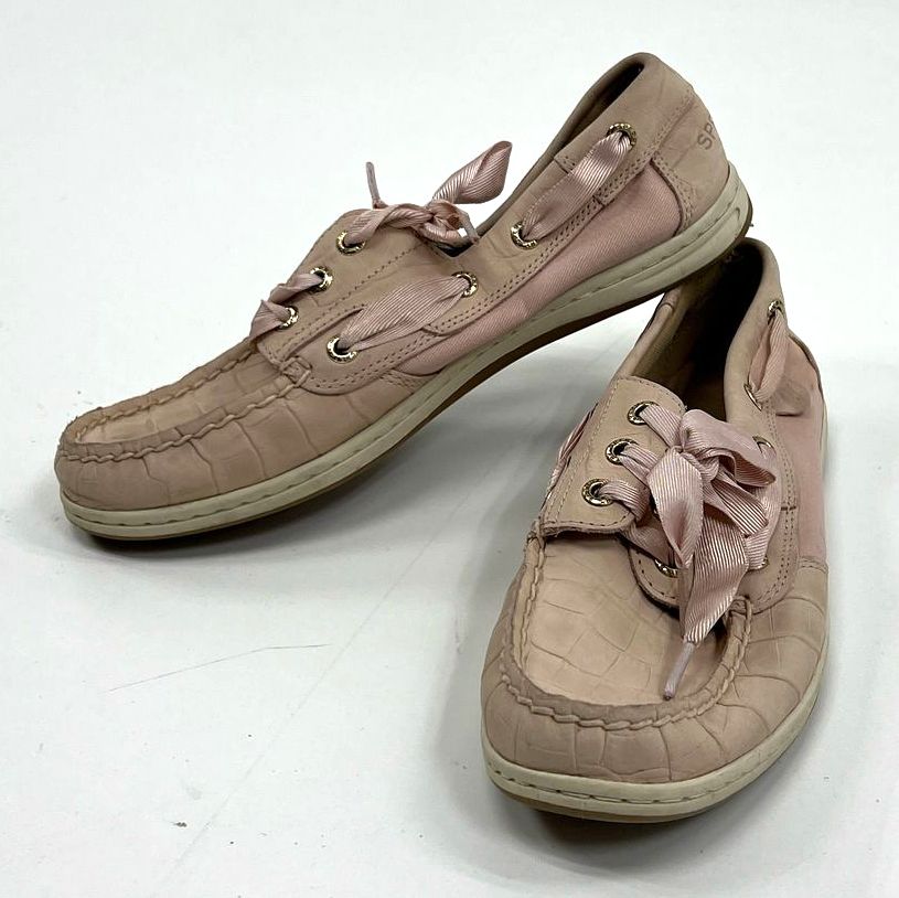 Sperry Pink Leather? Loafer Slip In Casual Lace Up Shoes Women's Size 7
