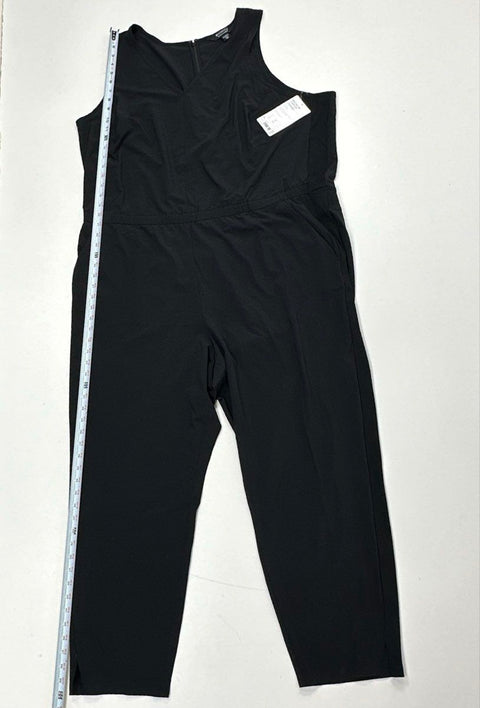 Athleta Women's Brooklyn Jumpsuit Black Featherweight Stretch Ankle NWT Sz 24
