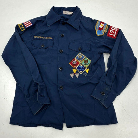 Boy Scouts of America Cub Scout Uniform Lot Patched Shirt Hat Belt Neckerchiefs