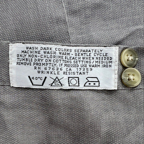 Vintage 90s Yves Saint Laurent Men's Gray Button Up Dress Shirt Sz 16 34/35