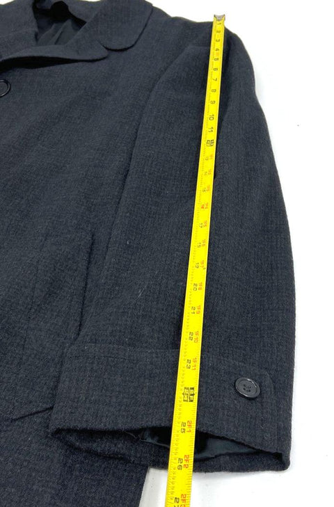 Vintage 80s J&F Schmitt's Men's Charcoal Wool Union Made Topcoat Coat Sz L