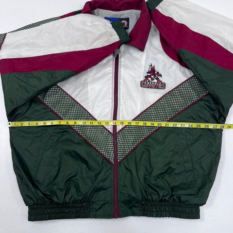 Vintage 90s Phoenix Coyotes NHL Pro Player Kachina Windbreaker Jacket Sz XL