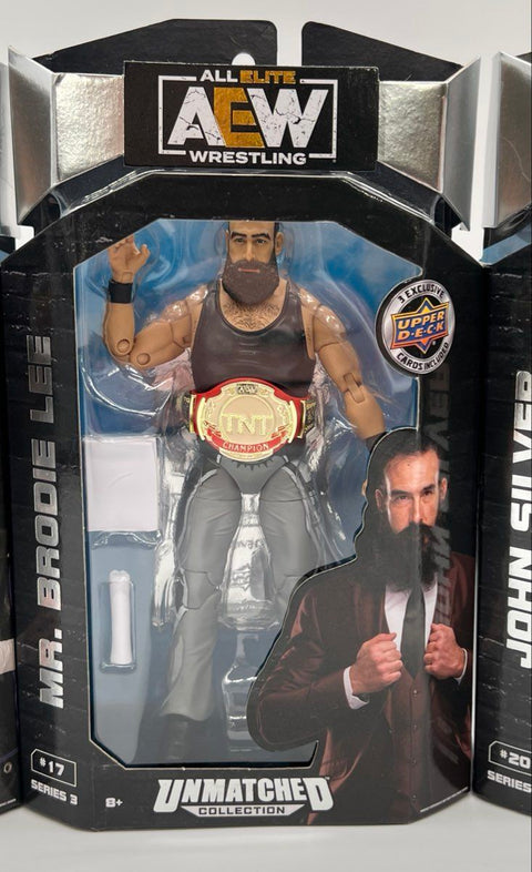 AEW Wrestling Figure Lot Unmatched Series 3 Brodie Lee Evil Uno John Silver NIB