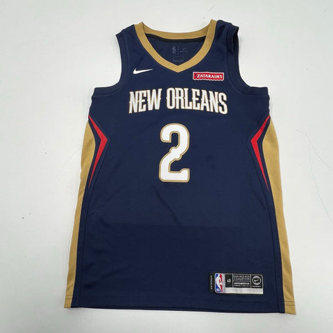 Nike Lonzo Ball #2 New Orleans Pelicans NBA Swingman Jersey Blue Men's Size S