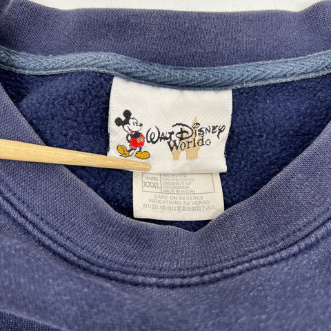 Vintage 90s Walt Disney World Men Navy Mickey Mouse American Flag Sweatshirt 3XL