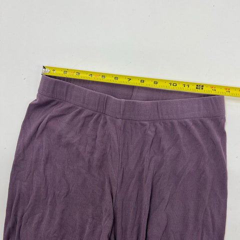 Skims Women's Plum Soft Lounge Ribbed Wide Leg Pants Size M