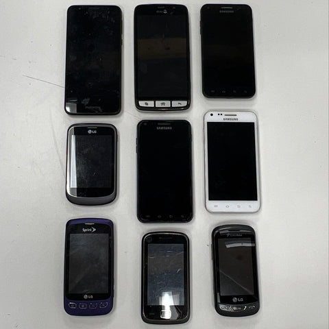 Samsung Galaxy S II LG Motorola Doro Phone Lot 9 Piece For Parts Not Working