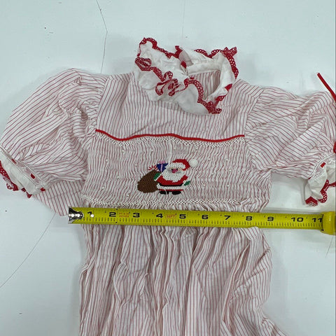 Vintage 80s Lot 4pc Infant Baby Smocked Gown Christmas Romper Handmade Clothes
