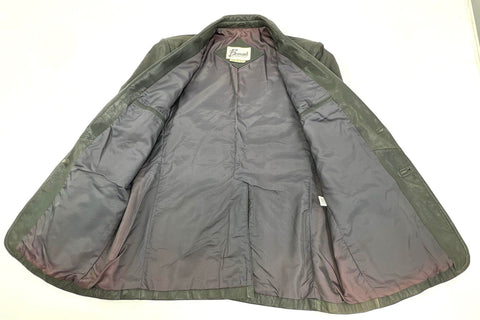 Vintage 80s Berman's Leather Blazer Two-Button Jacket Gray Sz 44