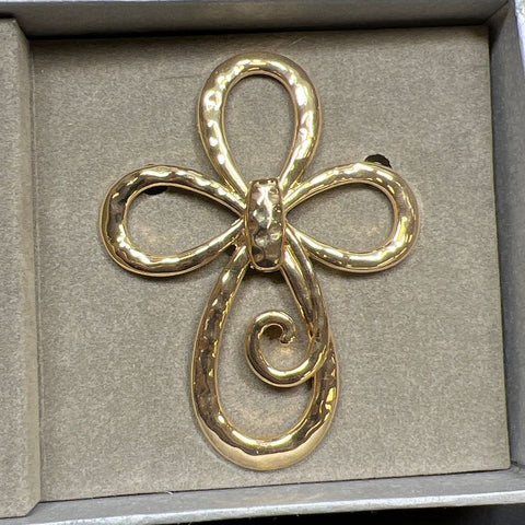 Demdaco Gold Tone Cross Giving Pin NIB