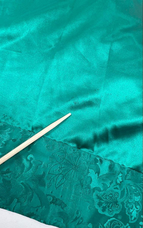 Vintage 80s Victoria's Secret Gold Label Emerald Green Satin Robe Floral Sz OS