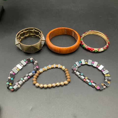 Vintage & Modern Bohemian Jewelry Lot 25+ Bangles Beaded Cuff Bracelets