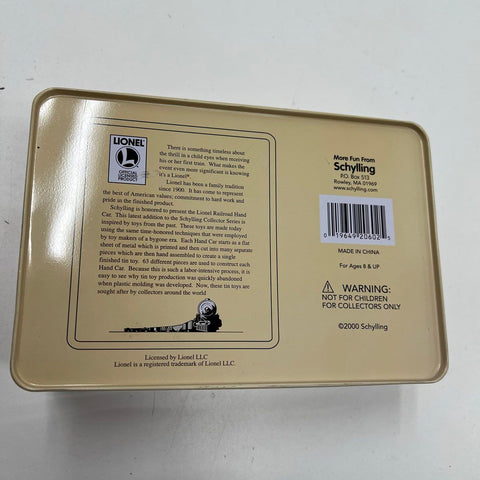 2000 Schylling Lionel 100th Anniversary Tin Hand Car Wind-Up Toy CIB Working